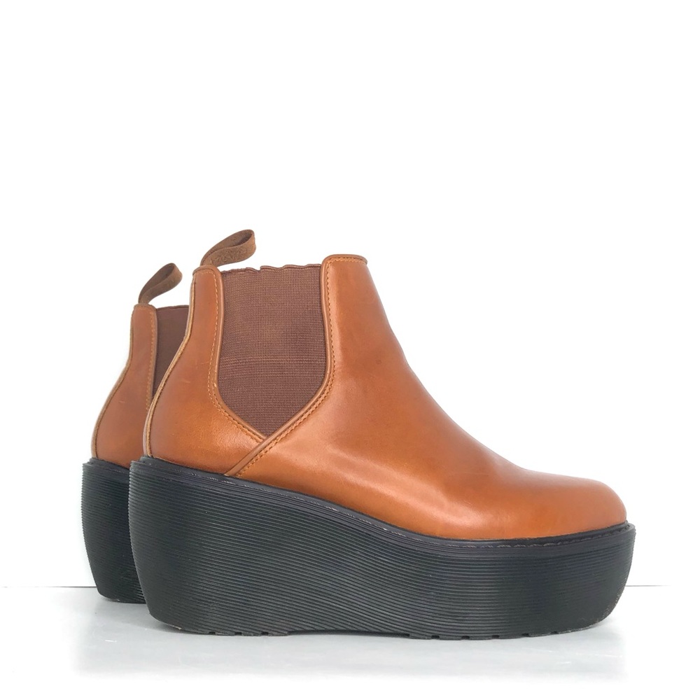 Dr Martens Aerial Chelsea Brown Leather Platform Wedge Bootie Women’s 8 Shoes - Picture 3 of 13